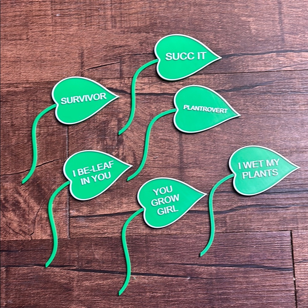 Green Plant-Themed plant stakes
